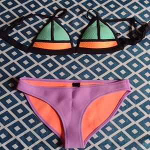 Trinagl 90s Style Neoprene Colorblock Bikini XS/S